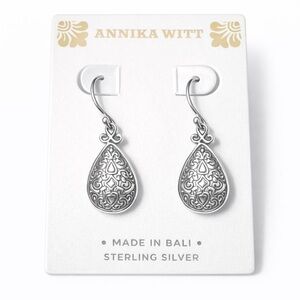 ✨ NWT Annika Witt Bali Sterling Silver Teardrop Earrings